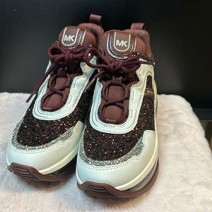 NEW! Michael Kors Women's Olympia Trainer Extreme Chunky Glitter Sneaker Shoes